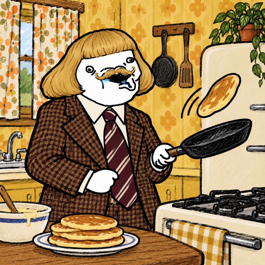 Jeantard makes pancakes